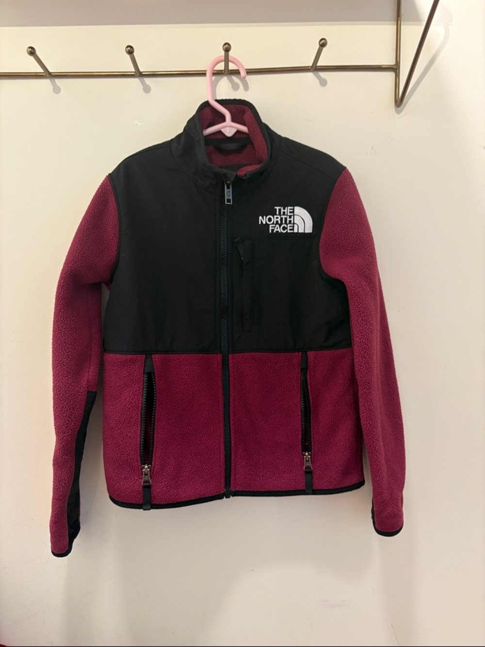 Kids’ Denali North Face Jacket - Raspberry Pink and Black Fleece
